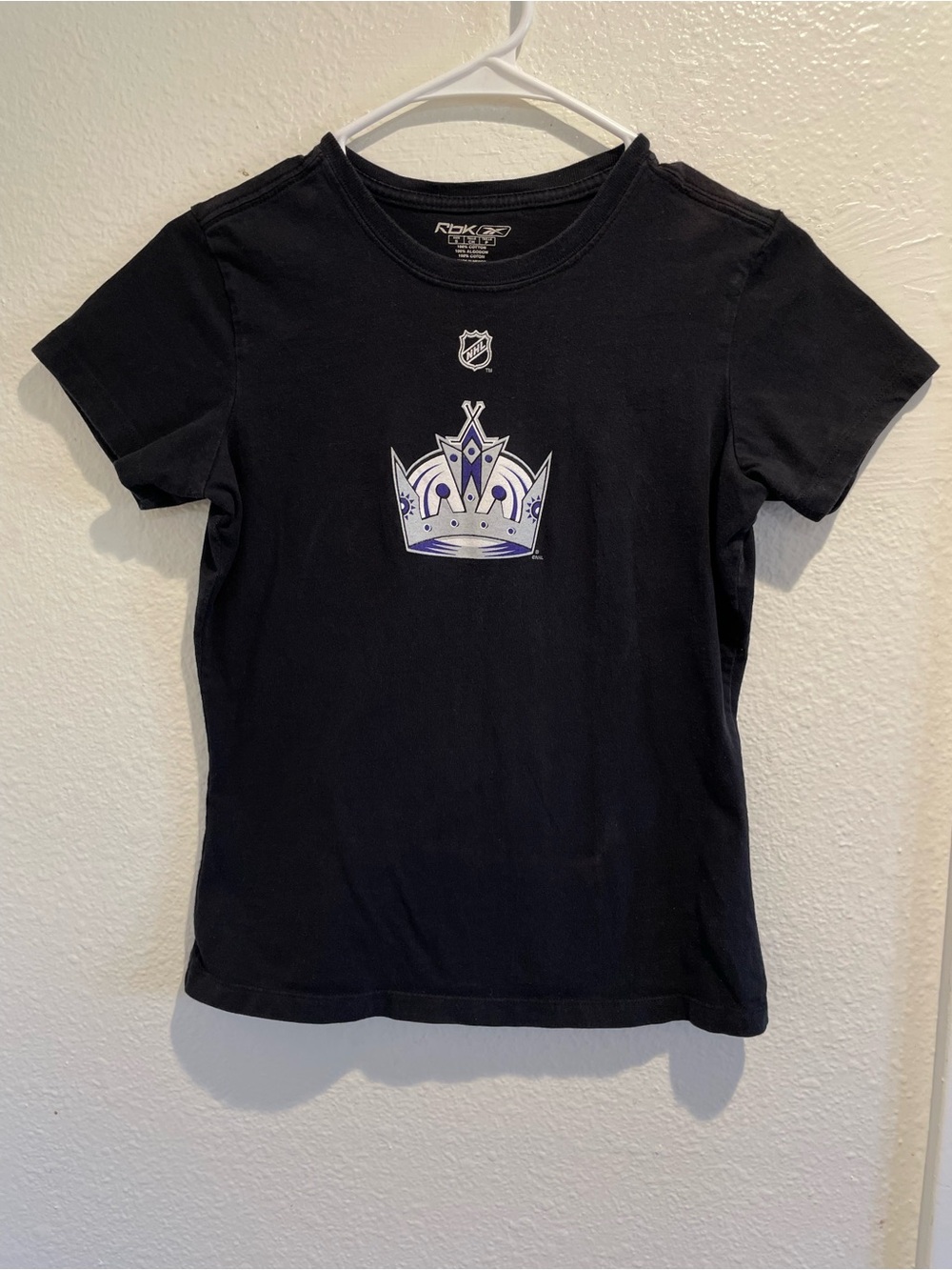 Vintage Reebok Kids LA Kings Anze Kopitar NHL T-Shirt Size Small Youth Black